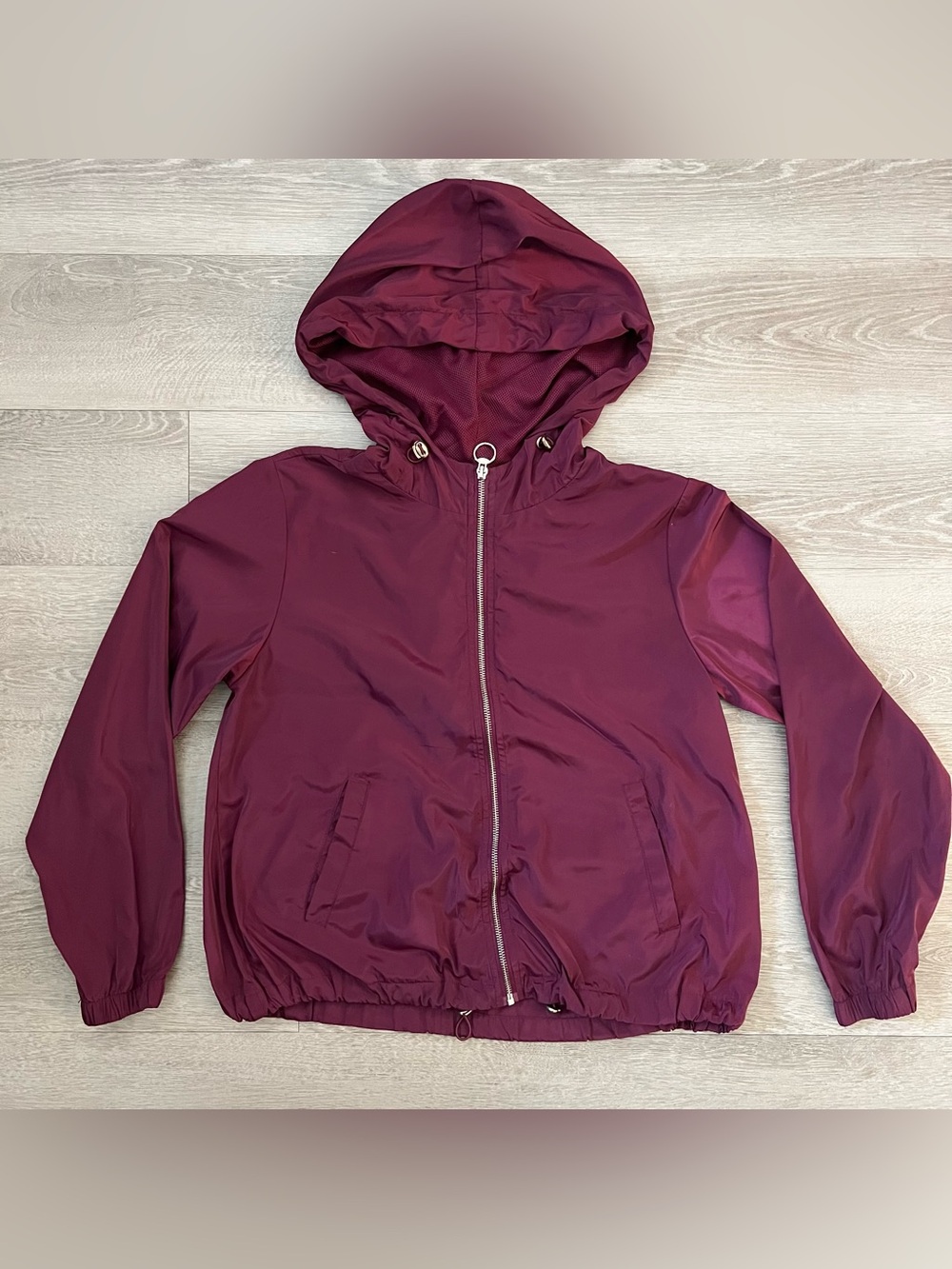 MINE Hooded Bomber Jacket in Burgundy